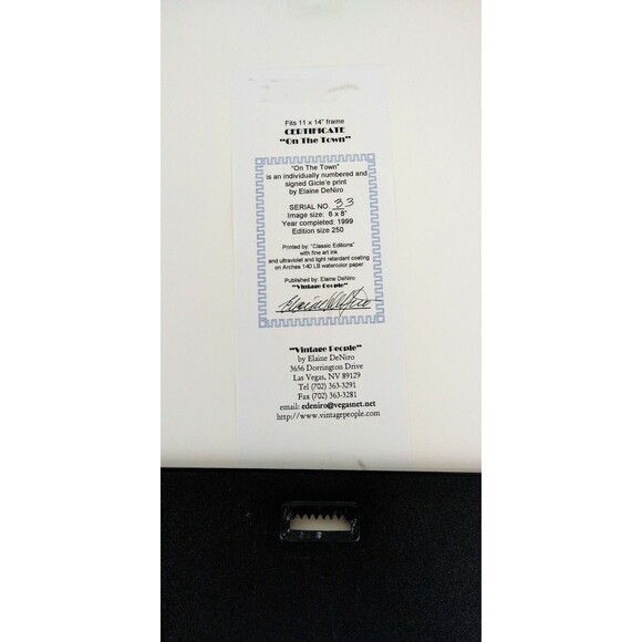 Elaine DeNiro 1920s Art Deco "On The Town" Signed Numbered 33/250 Gicle'e COA - Picture 4 of 6